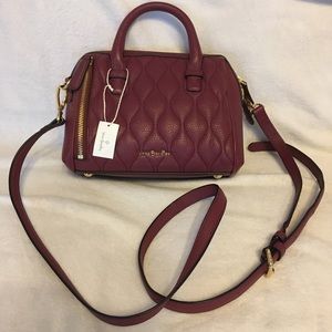Vera Bradley Leather Mini Marlo Claret Crossbody